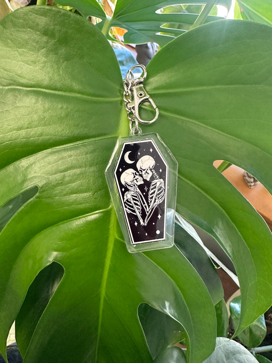 Skeleton Lover Coffin Keychain