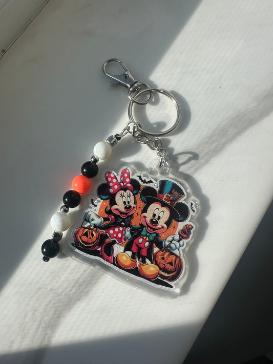 Mickey and Minney Mouse Halloween Themed Keychain/Bag Charm